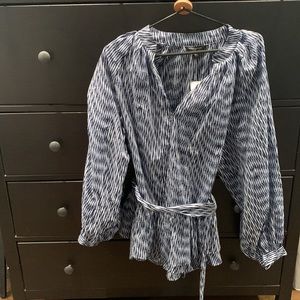 Banana Republic Belted Tiered Blouse